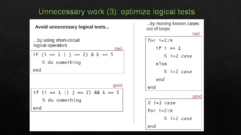 Unnecessary work (3): optimize logical tests 