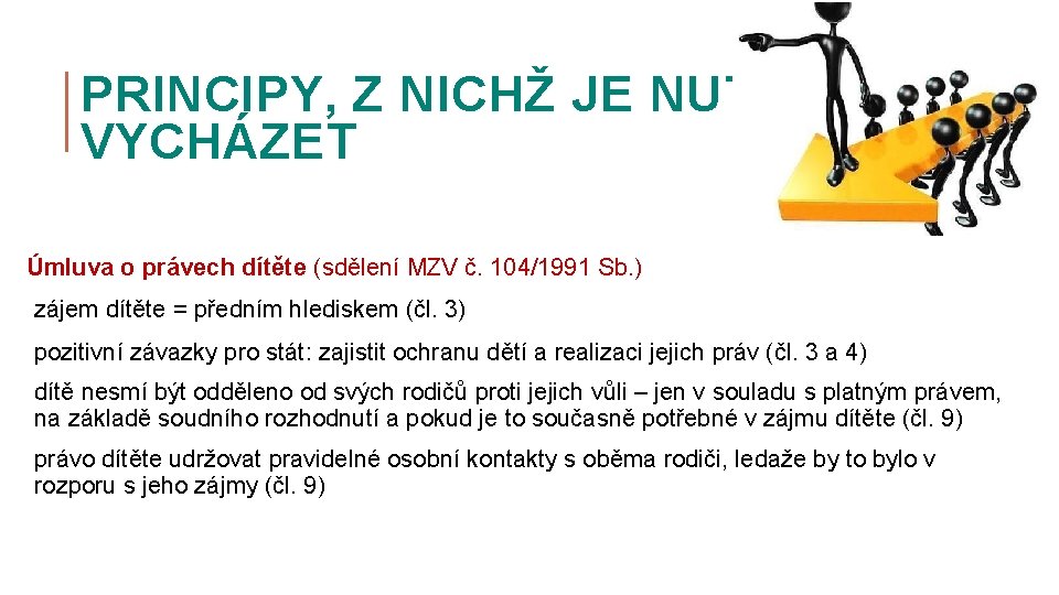 PRINCIPY, Z NICHŽ JE NUTNO VYCHÁZET Úmluva o právech dítěte (sdělení MZV č. 104/1991