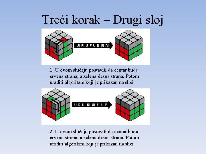 Treći korak – Drugi sloj 1. U ovom slučaju postaviti da centar bude crvena