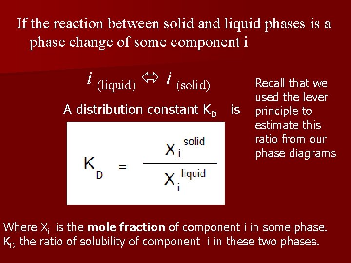 If the reaction between solid and liquid phases is a phase change of some