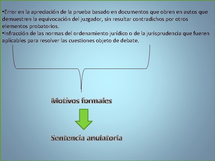  • Error en la apreciación de la prueba basado en documentos que obren