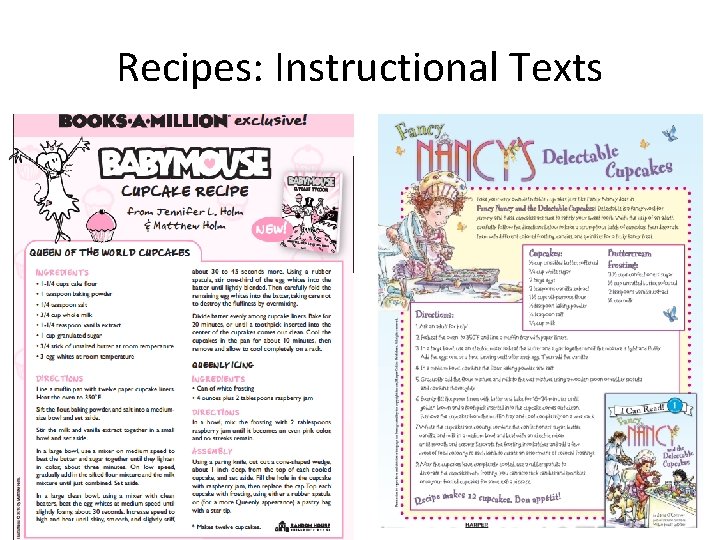 Recipes: Instructional Texts 