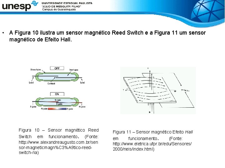  • A Figura 10 ilustra um sensor magnético Reed Switch e a Figura