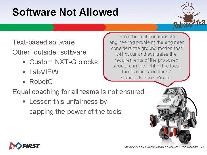 Software Not Allowed “From here, it becomes an engineering problem; the engineer considers the