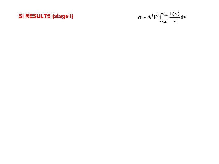 SI RESULTS (stage I) 