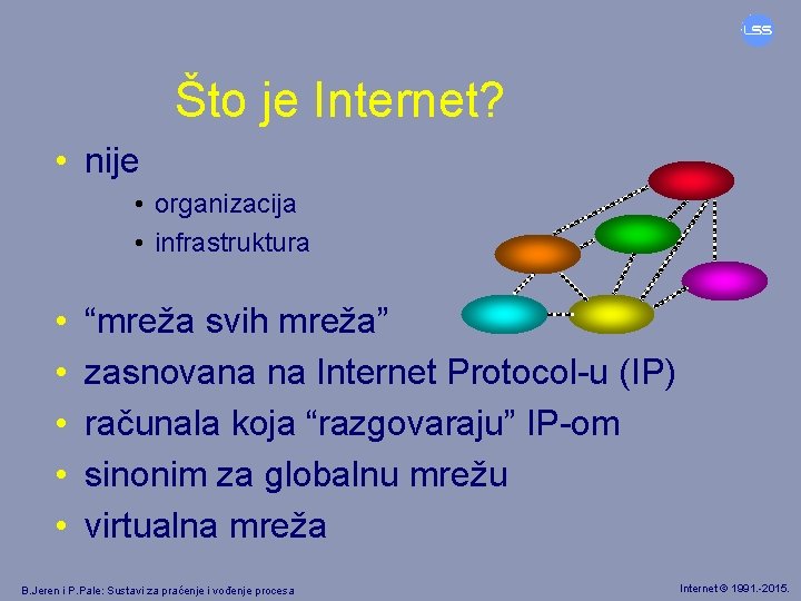 Što je Internet? • nije • organizacija • infrastruktura • • • “mreža svih