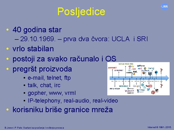 Posljedice • 40 godina star – 29. 10. 1969. – prva dva čvora: UCLA