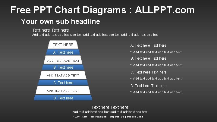 Free PPT Chart Diagrams : ALLPPT. com Your own sub headline Text here Add