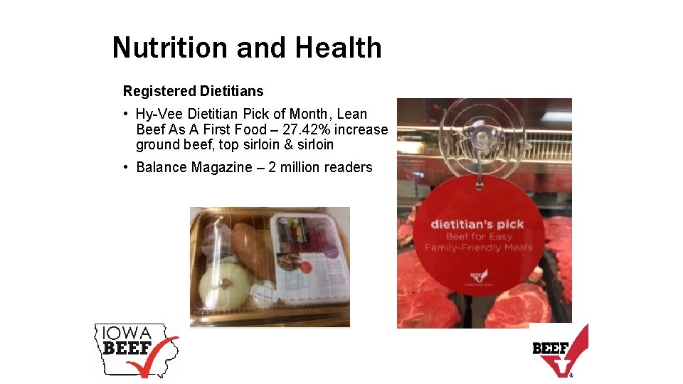 Nutrition and Health Registered Dietitians • Hy-Vee Dietitian Pick of Month, Lean Beef As