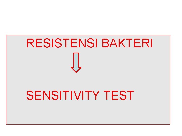 RESISTENSI BAKTERI SENSITIVITY TEST 