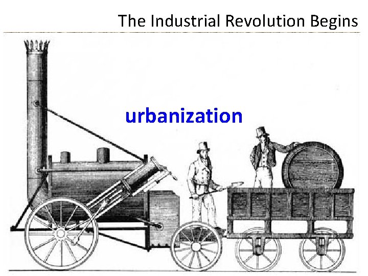The Industrial Revolution Begins urbanization 