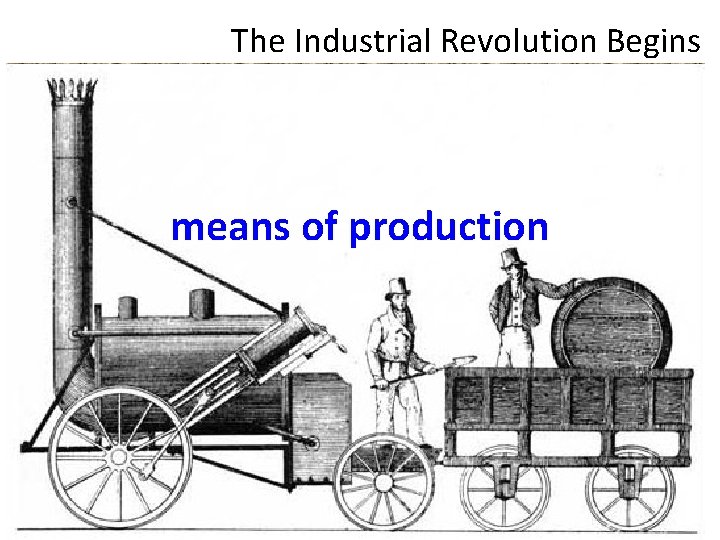 The Industrial Revolution Begins means of production 