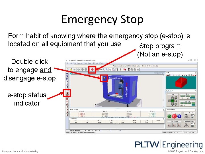 Emergency Stop Form habit of knowing where the emergency stop (e-stop) is located on