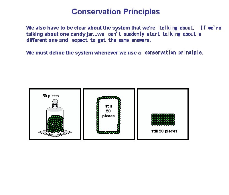 Conservation Principles We also have to be clear about the system that we're  talking