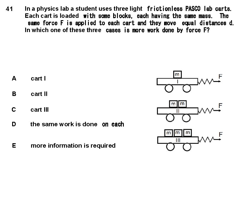 41 In a physics lab a student uses three light  frictionless PASCO lab carts.