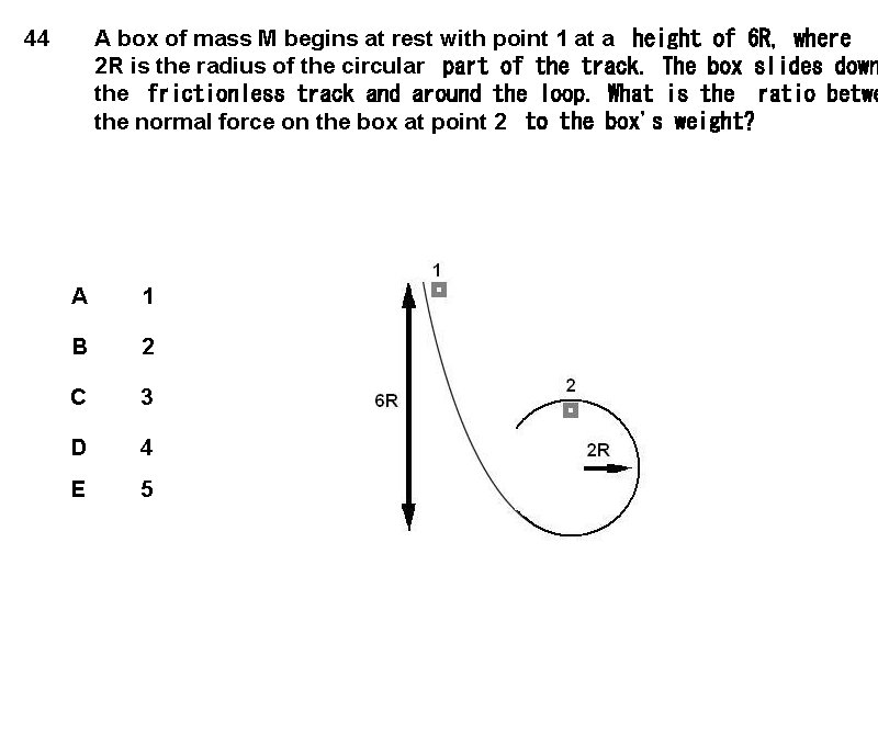 A box of mass M begins at rest with point 1 at a  height