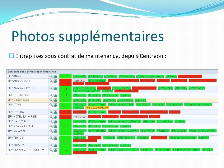Photos supplémentaires � Entreprises sous contrat de maintenance, depuis Centreon : Photos supplémentaires � Entreprises sous contrat de maintenance, depuis Centreon :