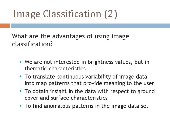 Image Classification (2) 