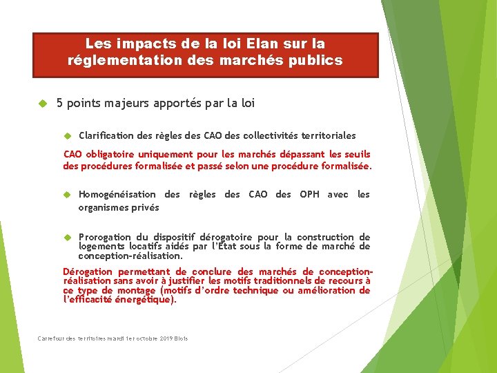Les impacts de la loi Elan sur la réglementation des marchés publics 5 points