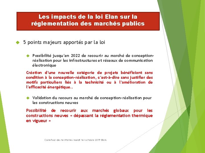 Les impacts de la loi Elan sur la réglementation des marchés publics 5 points