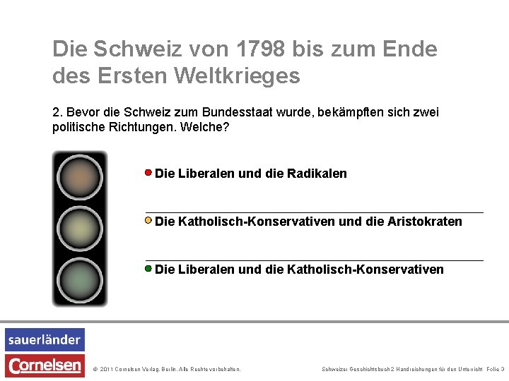 Die Schweiz von 1798 bis zum Ende des Ersten Weltkrieges 2. Bevor die Schweiz