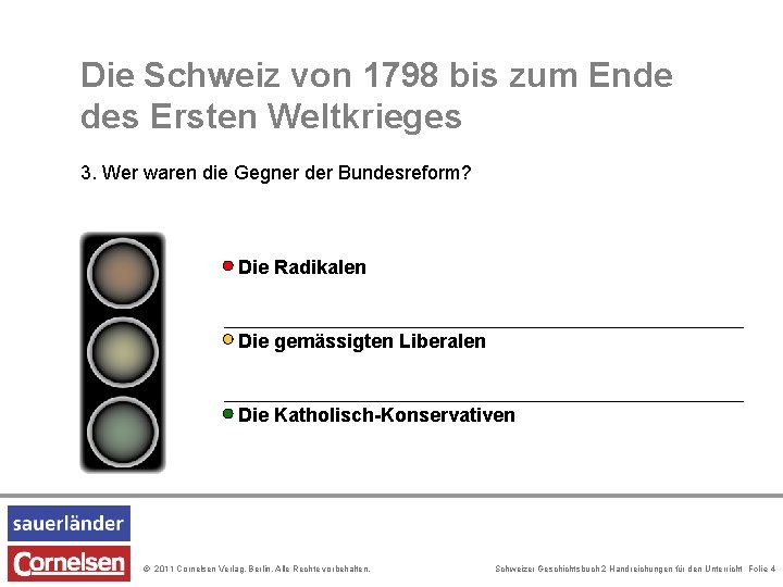Die Schweiz von 1798 bis zum Ende des Ersten Weltkrieges 3. Wer waren die