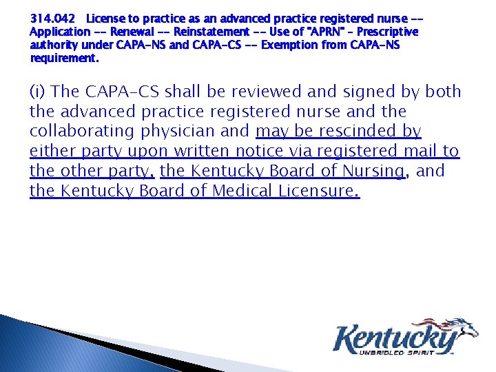 314. 042 License to practice as an advanced practice registered nurse -Application -- Renewal