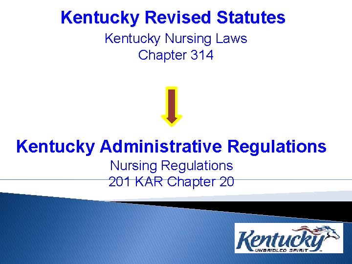 Kentucky Revised Statutes Kentucky Nursing Laws Chapter 314 Kentucky Administrative Regulations Nursing Regulations 201