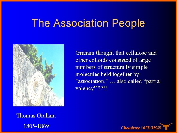 The Association People Graham thought that cellulose and other colloids consisted of large numbers