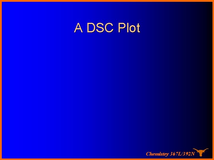 A DSC Plot Chemistry 367 L/392 N 