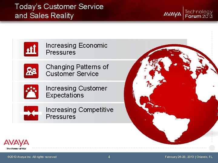 Today’s Customer Service and Sales Reality Increasing Economic Pressures Changing Patterns of Customer Service