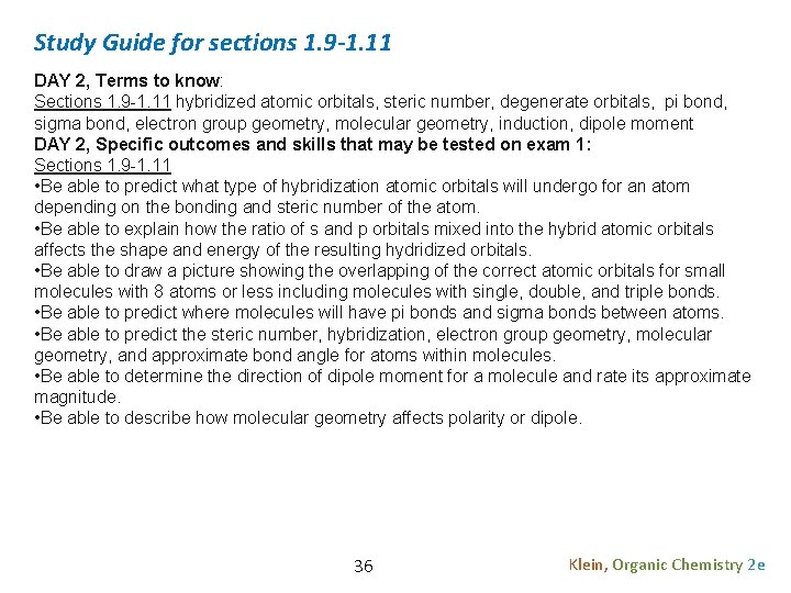 Study Guide for sections 1. 9 -1. 11 DAY 2, Terms to know: Sections