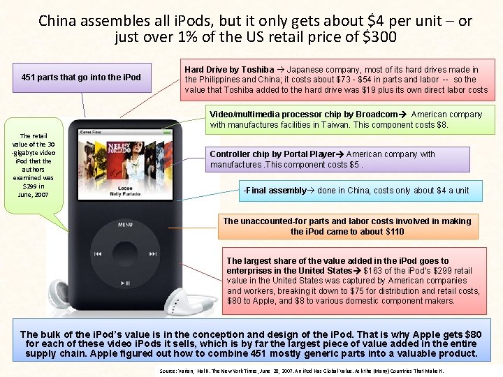 China assembles all i. Pods, but it only gets about $4 per unit –