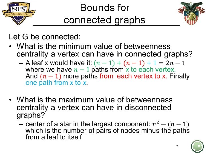 Bounds for connected graphs • 7 