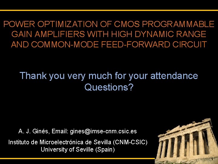 POWER OPTIMIZATION OF CMOS PROGRAMMABLE GAIN AMPLIFIERS WITH HIGH DYNAMIC RANGE AND COMMON-MODE FEED-FORWARD