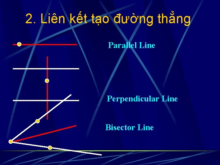 2. Liên kết tạo đường thẳng Parallel Line Perpendicular Line Bisector Line 