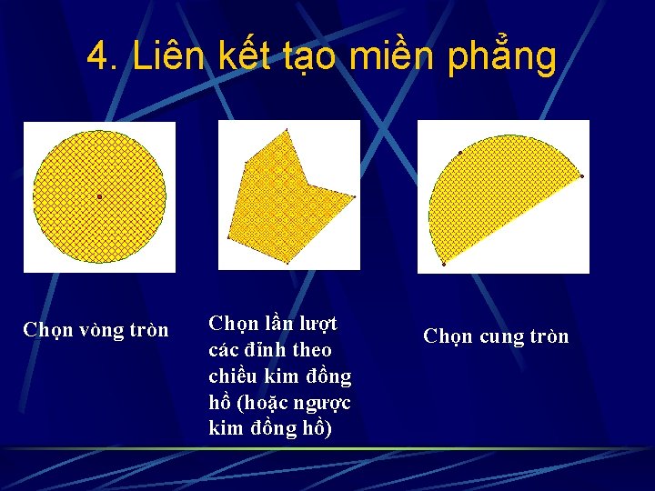 4. Liên kết tạo miền phẳng Chọn vòng tròn Chọn lần lượt các đỉnh