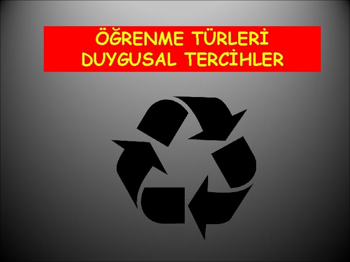 ÖĞRENME TÜRLERİ DUYGUSAL TERCİHLER 