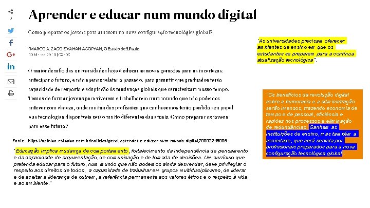 “As universidades precisam oferecer ambientes de ensino em que os estudantes se preparem para