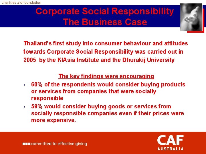Corporate Social Responsibility The Business Case Thailand’s first study into consumer behaviour and attitudes