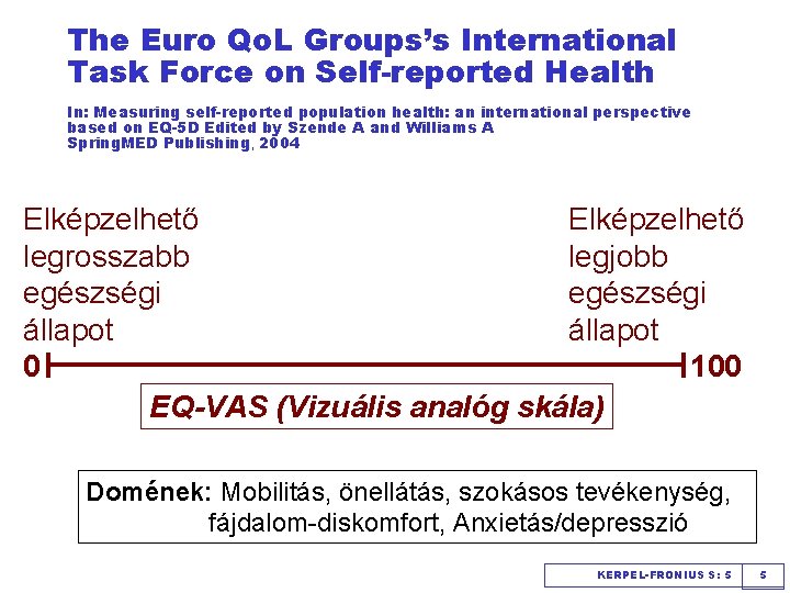 The Euro Qo. L Groups’s International Task Force on Self-reported Health In: Measuring self-reported