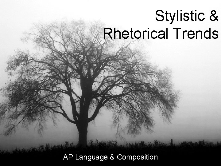 Stylistic & Rhetorical Trends AP Language & Composition 