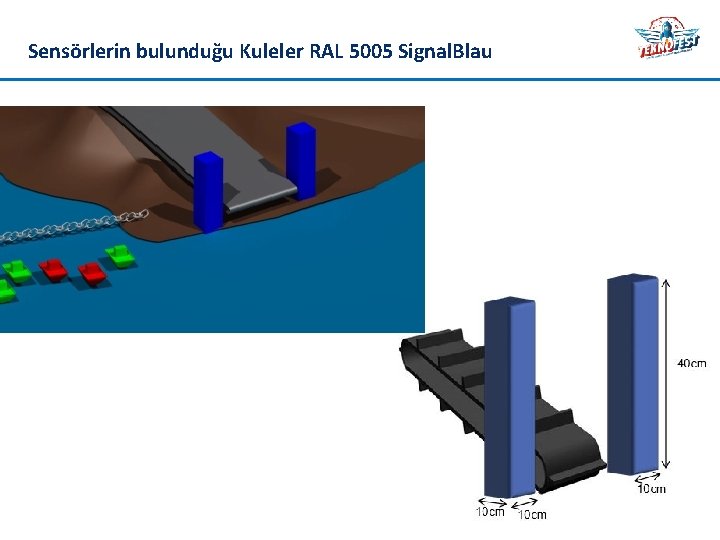 Sensörlerin bulunduğu Kuleler RAL 5005 Signal. Blau 8 