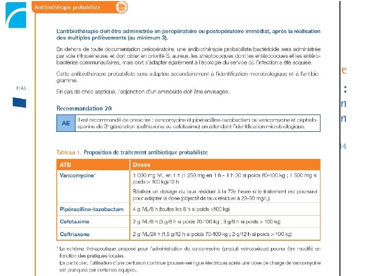 Antibiothérapie per-opératoire • HAS 2014 