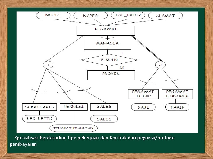 Spesialisasi berdasarkan tipe pekerjaan dan Kontrak dari pegawai/metode pembayaran 