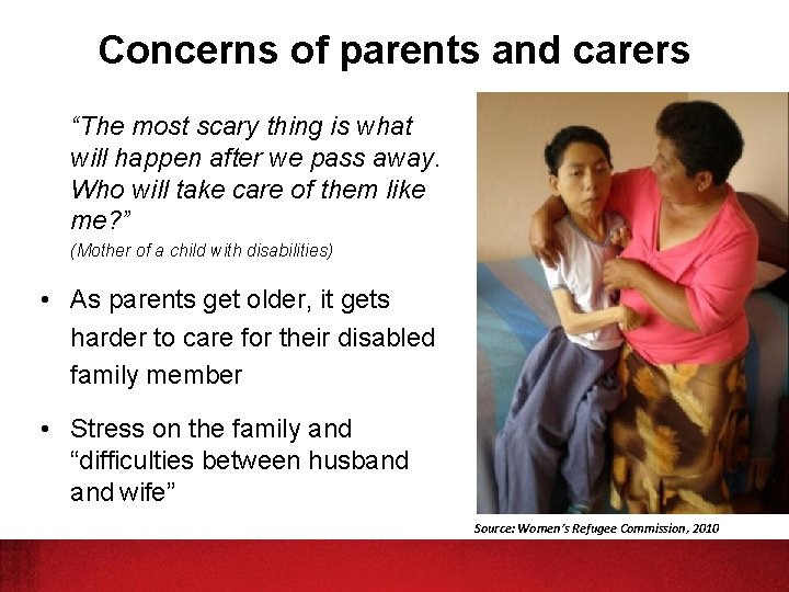 Concerns of parents and carers “The most scary thing is what will happen after