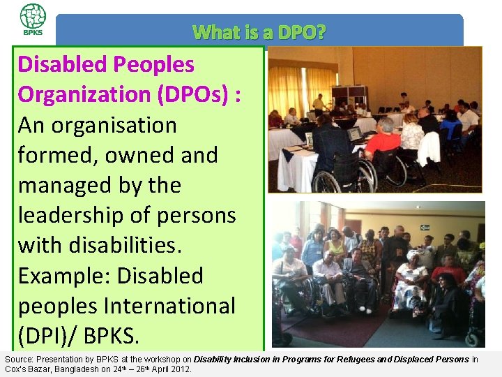 What is a DPO? Disabled Peoples Organization (DPOs) : An organisation formed, owned and