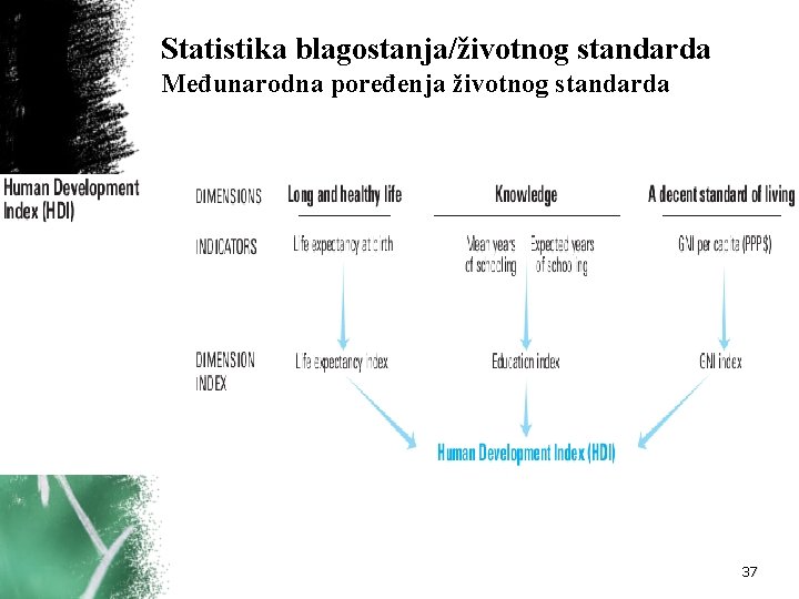 Statistika blagostanja/životnog standarda Međunarodna poređenja životnog standarda 37 