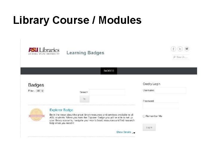 Library Course / Modules 