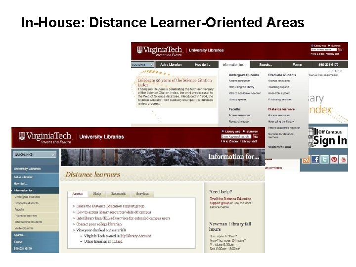 In-House: Distance Learner-Oriented Areas 